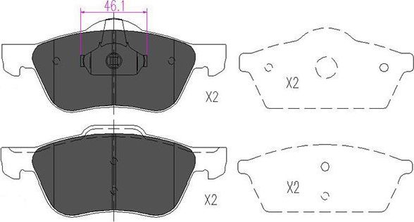 Тормозные колодки Kavo Parts. Артикул KBP-6560