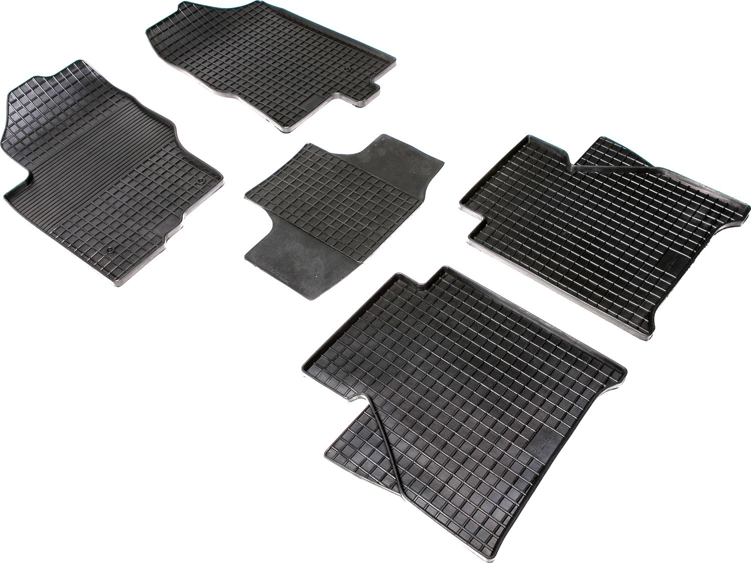 Коврики резиновые Seintex с узором сетка для салона Nissan Navara (комплектация LUX c АКПП) 2004-2015. Артикул 85323