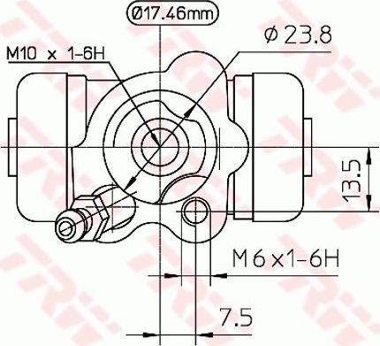 Тормозной цилиндр TRW (Чугун). Артикул BWA155