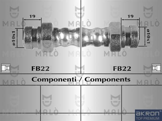 Тормозной шланг Malò. Артикул 80414