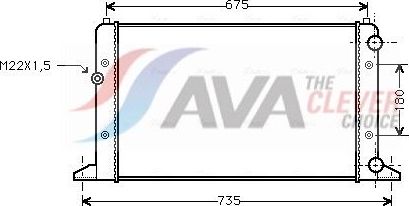 Радиатор охлаждения двигателя AVA. Артикул VNA2160