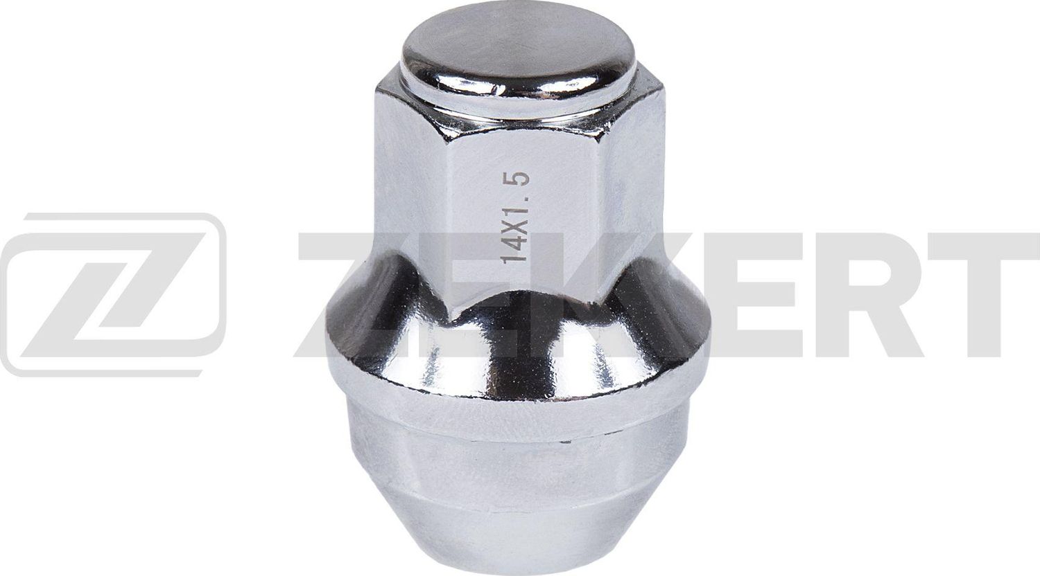 Гайка колесная  конус  M14 x 1 5  L=45  ключ 21  Хром Zekkert. Артикул BE-4326