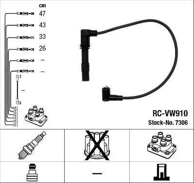 Высоковольтные провода (провода зажигания) (комплект) NGK. Артикул 7306