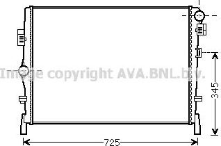 Радиатор охлаждения двигателя AVA. Артикул CR2105