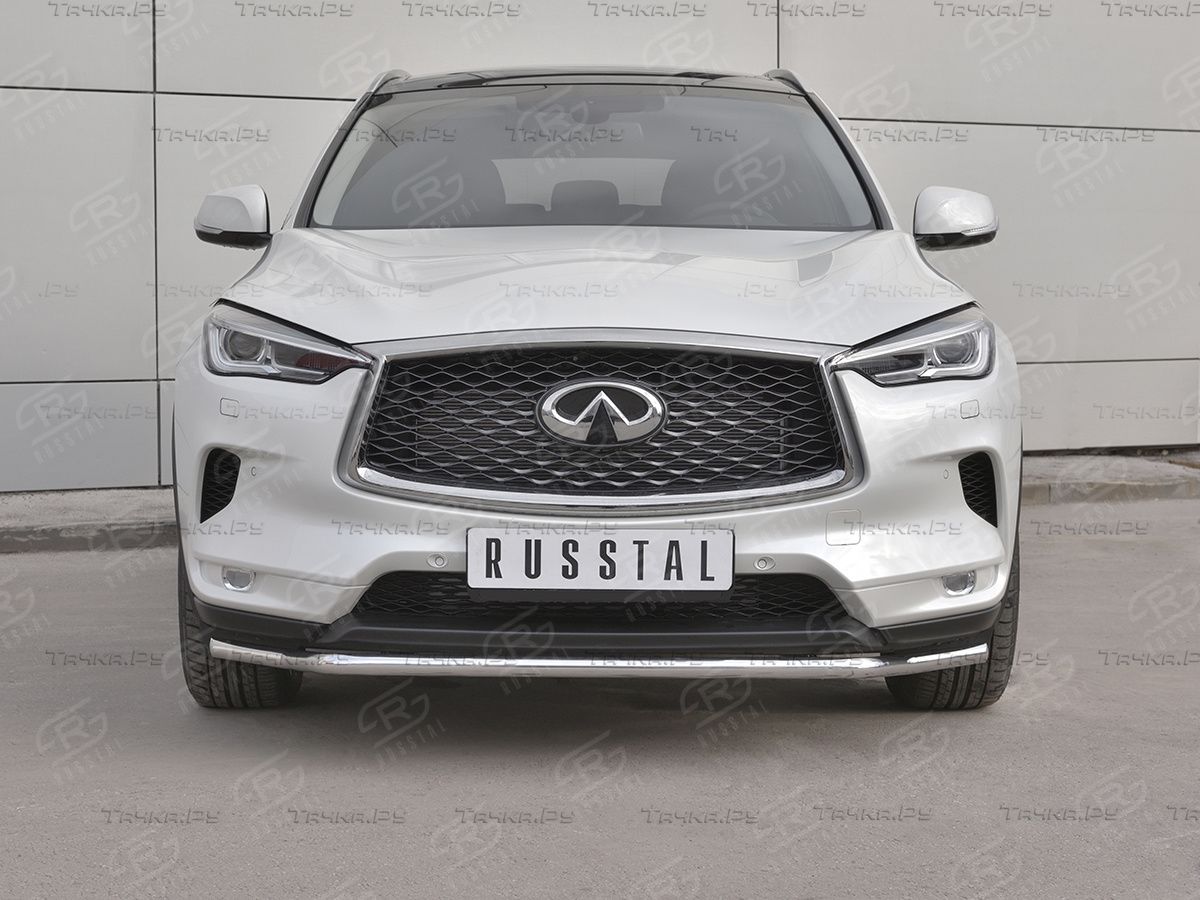Защита RusStal переднего бампера d42 волна для Infiniti QX50 II 2018-2026. Артикул IQX5Z-003076