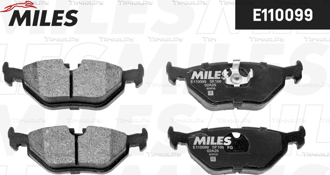 Тормозные колодки Miles (Semi-Metallic) задние для BMW Z3 I 1995-2003. Артикул E110099