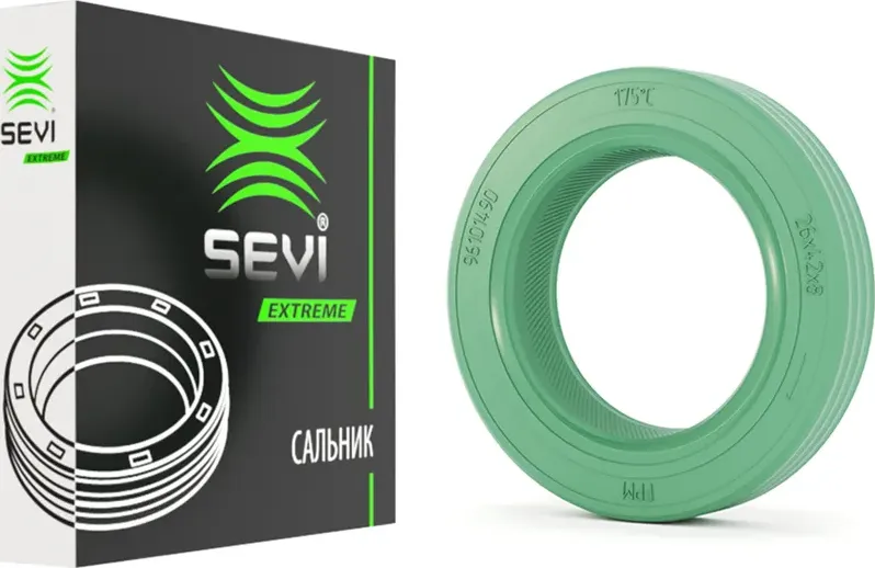 Сальник коленчатого вала передний (FPM) DAEWOO,NEXIA,ESPERO,CIELO СЭВИ-ЭКСТРИМ (Sevi). Артикул 80411490