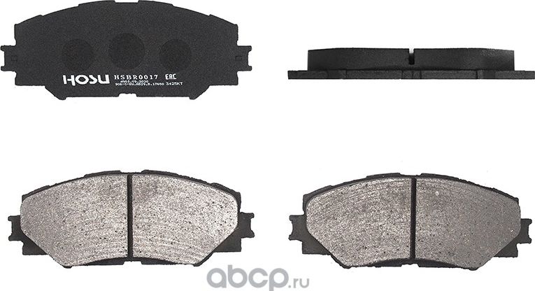 Колодки тормозные перед TOYOTA PREMIO/ALLION 05-12/RAV 4 05-/COROLLA 06-13 (Hosu). Артикул HSBR0017