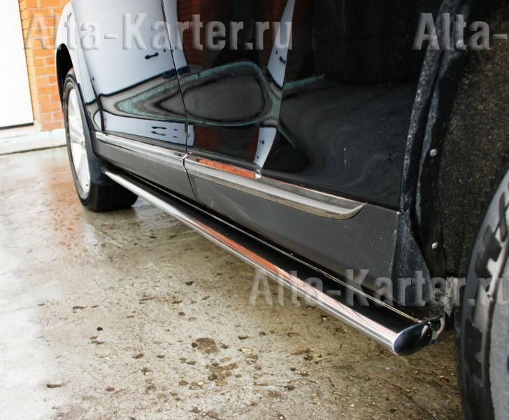 Защита порогов RusStal труба d75х42 овал для Renault Koleos 2008-2012. Артикул RKO-000215