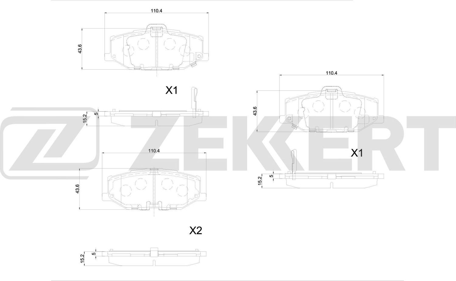Тормозные колодки Zekkert. Артикул BS-1424