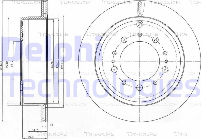 Тормозной диск Delphi. Артикул BG4275