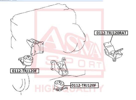 Подушка (опора) двигателя Asva. Артикул 0112-TRJ120RAT