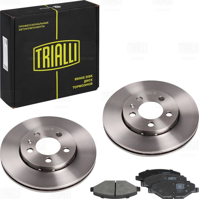 Комплект торм. дисков и колодок для а/м VW Polo Sedan (10-) 1ZE перед. (BK 1807) (Trialli). Артикул BK1807