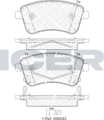 Тормозные колодки Icer. Артикул 181985