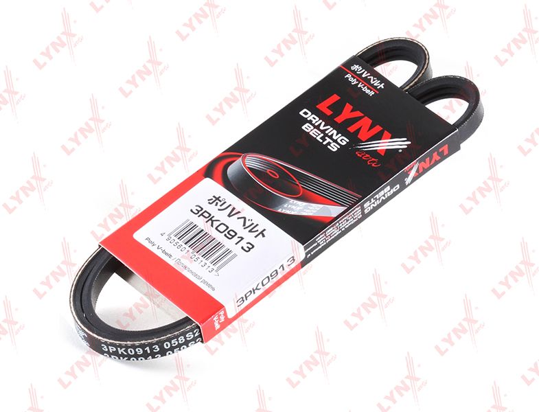 Приводной ремень поликлиновой LYNXauto. Артикул 3PK0913