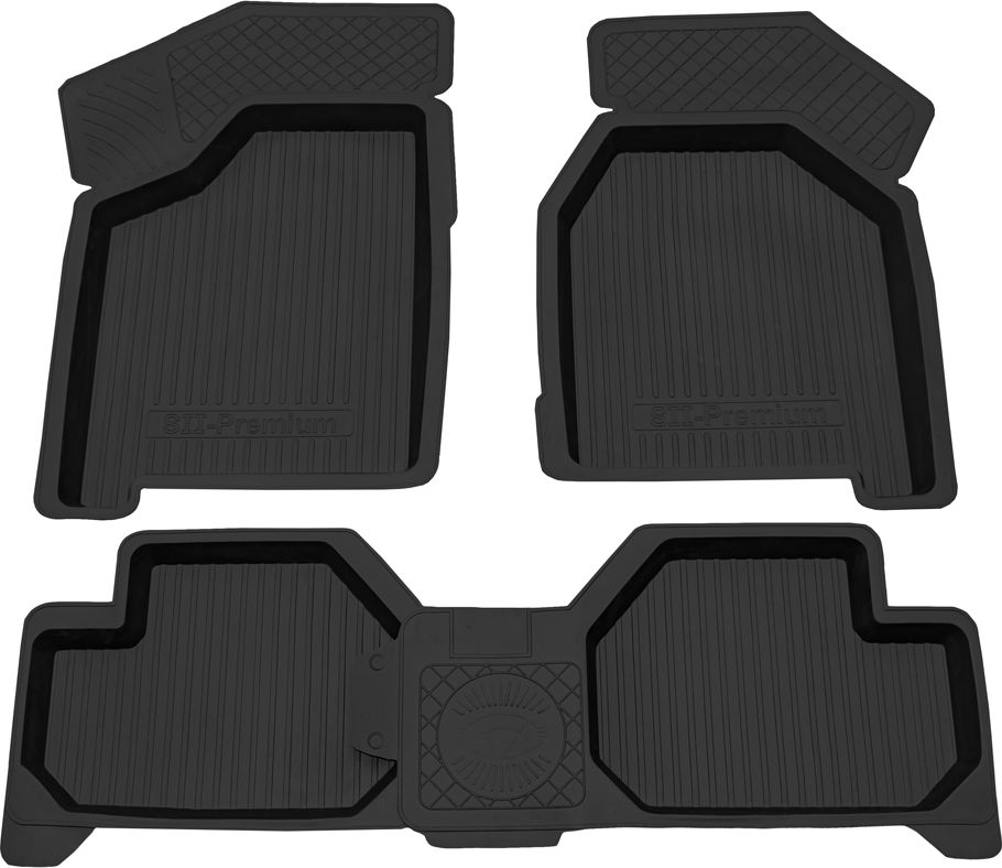 Коврики Rezkon резиновые (премиум) для салона Lada Samara 2113 2004-2013. Артикул 1039010400