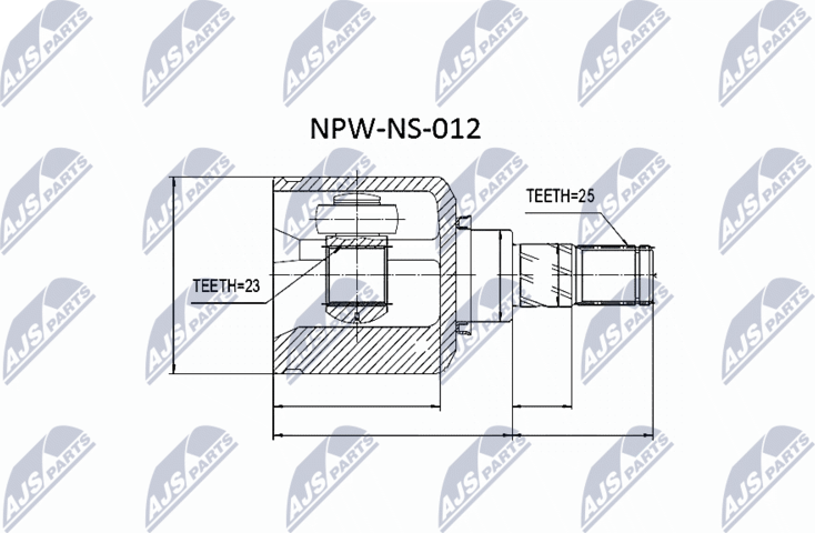 Шрус внутренний (граната) NTY. Артикул NPW-NS-012
