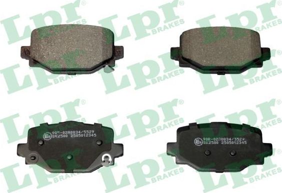 Тормозные колодки LPR задние для Infiniti QX50 II 2018-2026. Артикул 05P2345