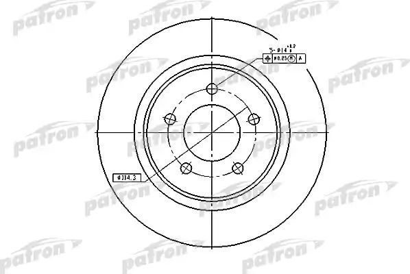 Тормозной диск Patron передний для Chrysler Concorde II 1997-2003. Артикул PBD5386