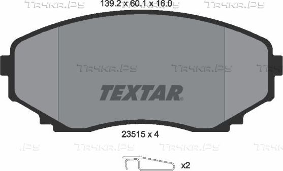 Тормозные колодки Textar. Артикул 2351501
