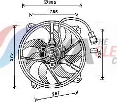 Вентилятор радиатора двигателя AVA (полимерный материал). Артикул PE7556