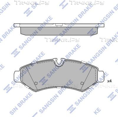 Тормозные колодки Sangsin Hi-Q. Артикул SP4438