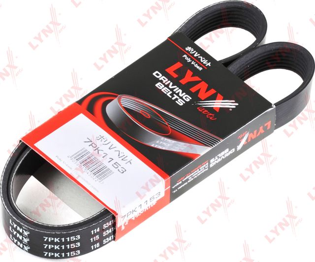 Приводной ремень поликлиновой LYNXauto для Renault Fluence I 2013-2017. Артикул 7PK1153