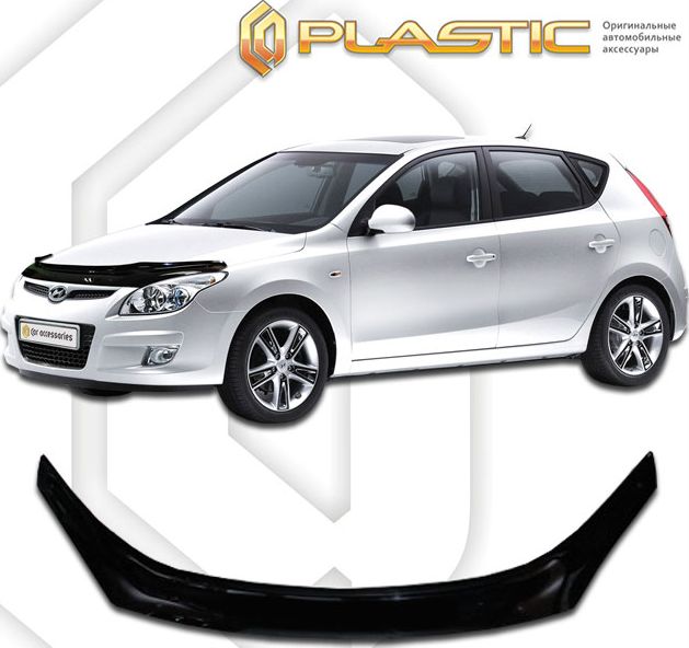 Дефлектор СА Пластик для капота (exclusive) (Classic черный) для Hyundai i30 2008-2012. Артикул 2010060103717