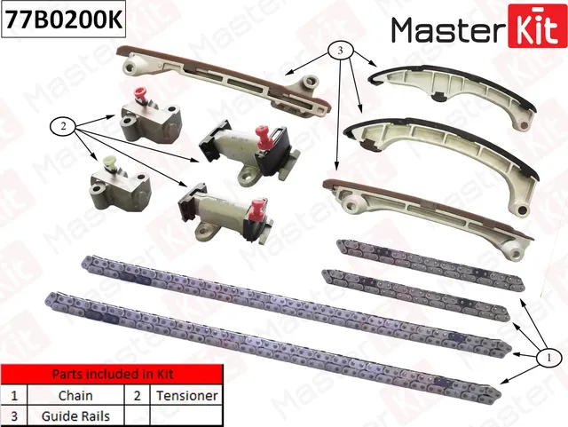 77B0200K Комплект цепи ГРМ Toyota LAND CRUISER 1UR-FE (Master KIT). Артикул 77b0200k