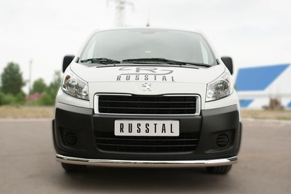 Защита RusStal переднего бампера d63 (секции) для Peugeot Expert Короткая база II 2007-2012. Артикул PEXZ-002117