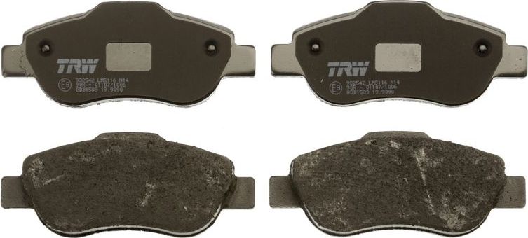 Тормозные колодки TRW COTEC. Артикул GDB1589