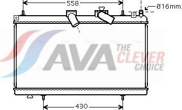 Радиатор охлаждения двигателя AVA. Артикул PE2296