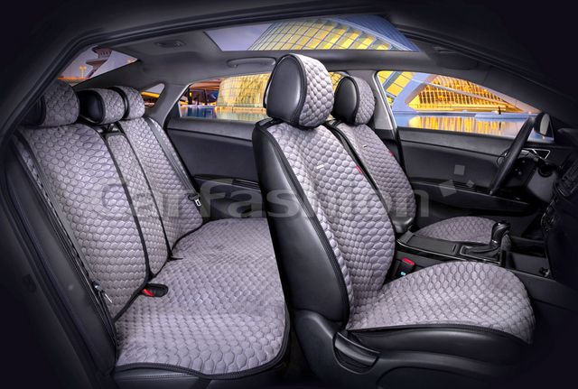 Накидки универсальные CarFashion Capri Pro Plus для авто, цвет Черный/Серый/Серый. Артикул 22091