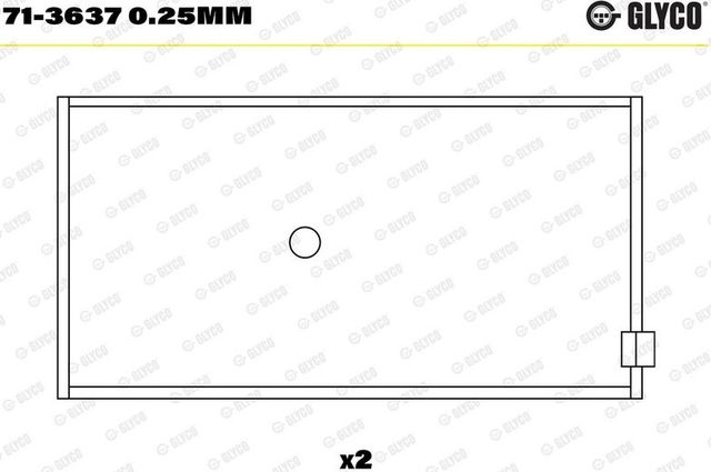 Вкладыши шатунные Glyco для MAN ÜL 1989-2026. Артикул 71-3637 0.25mm