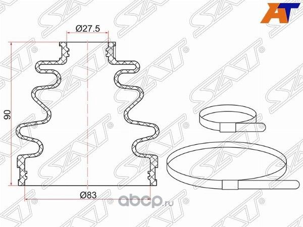 Пыльник шруса наружный SUBARU FORESTER SH (2 хомута. резина) SAT C-1003. Артикул C-1003