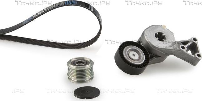 Приводной ремень поликлиновой с роликами (комплект) Gates Micro-V® для Volkswagen Golf V 2004-2008. Артикул K026PK1043