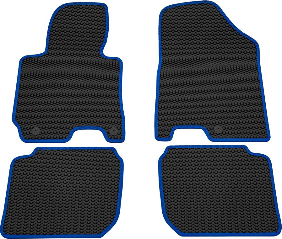 Коврики Rezkon EVA для салона Kia Cerato III 2013-2018 Синий кант. Артикул 9021010203