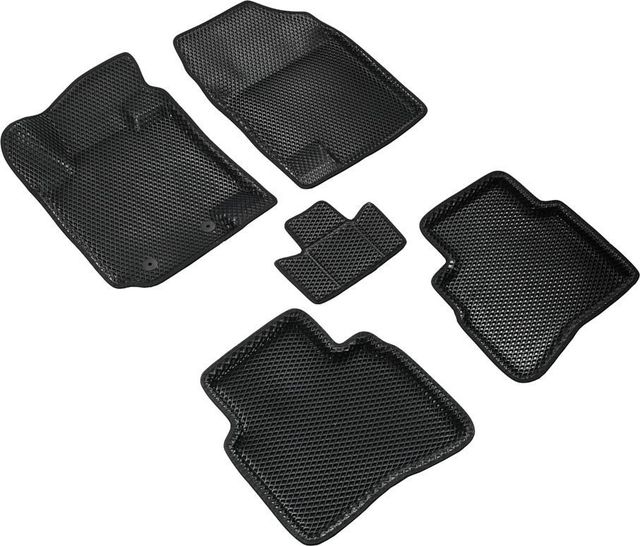 Коврики Seintex 3D EVA ромб для салона Москвич 3 2022-2026 ЧЕРНЫЕ. Артикул 317070