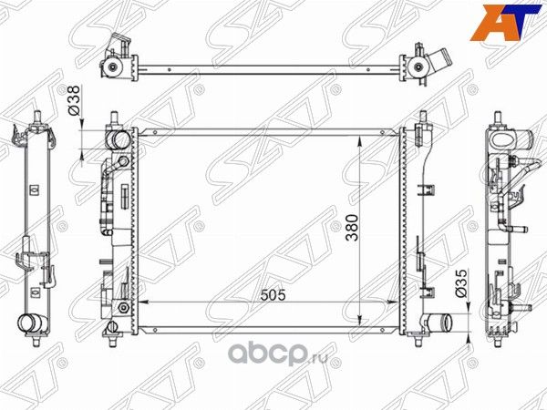 Радиатор HYUNDAI SOLARIS  KIA RIO III 17 трубчатый SAT SGHY00162R SAT. Артикул SGHY00162R