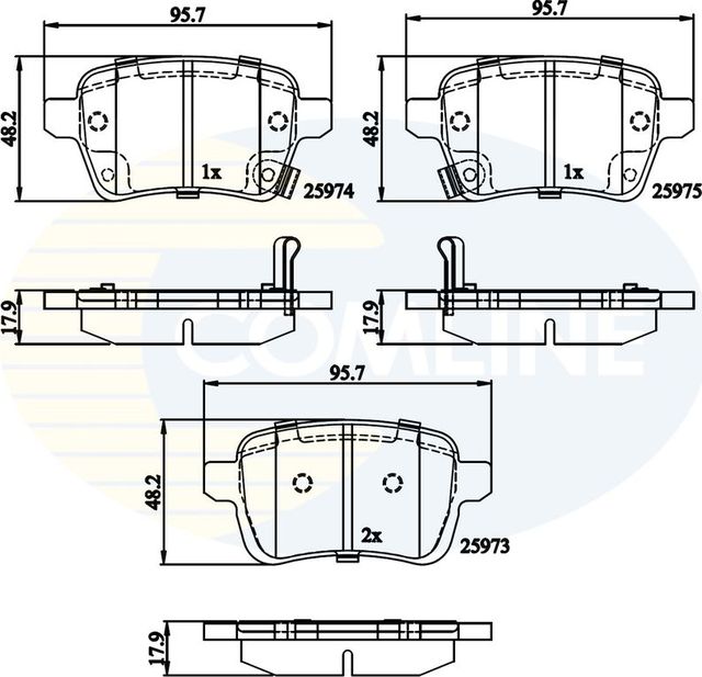 Тормозные колодки Comline Comline задние для Fiat Tipo 356 2016-2026. Артикул CBP32279