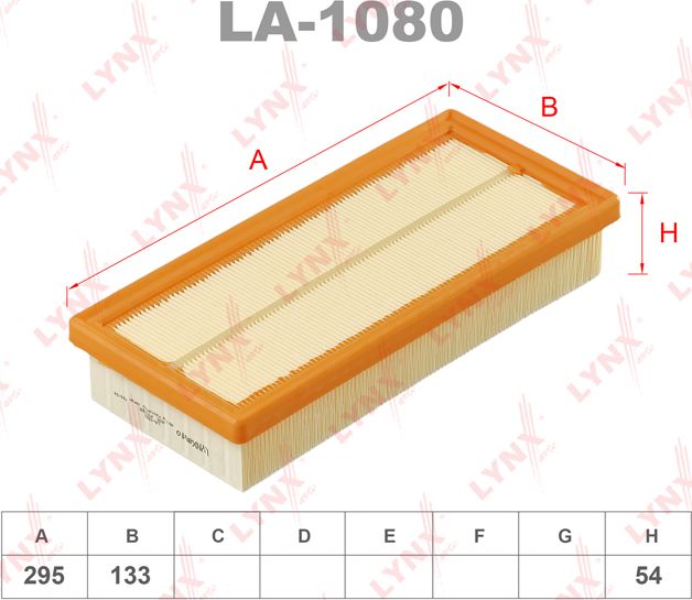 Воздушный фильтр LYNXauto. Артикул LA-1080