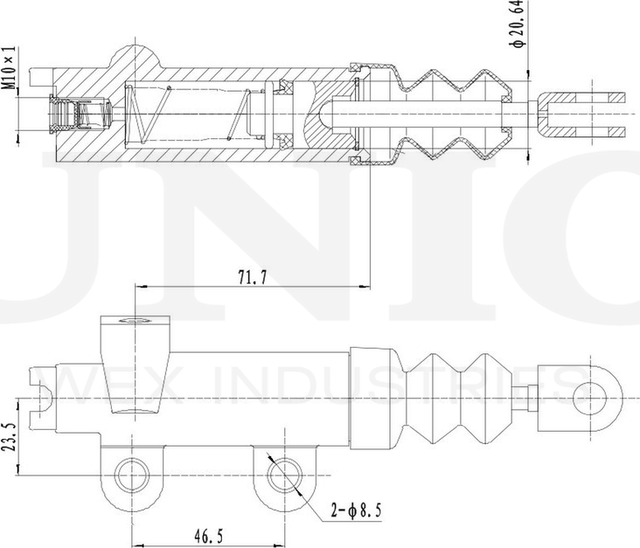 Цилиндр сцепления рабочий (Unio). Артикул BRC-10509