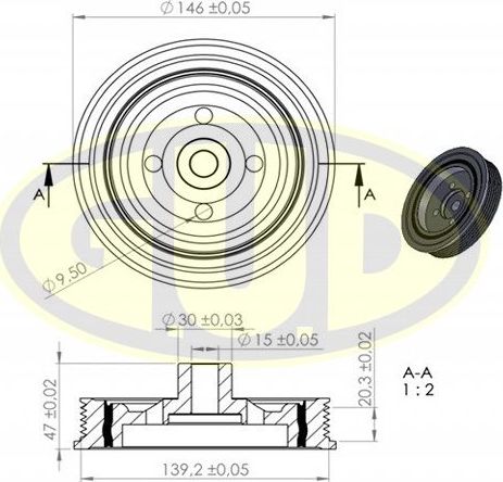 Шкив коленвала G.U.D.. Артикул GCP702071