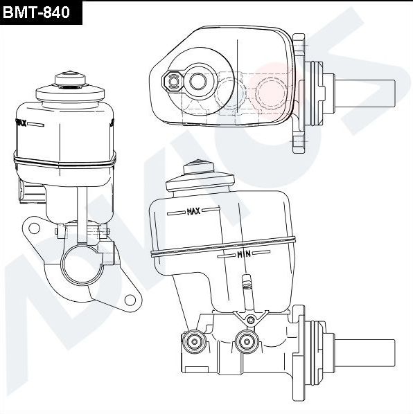 Тормозной цилиндр главный Advics (алюминий) для Toyota Land Cruiser Prado 150 2009-2026. Артикул BMT-840