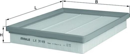 Воздушный фильтр Mahle для Dodge Stratus I 1995-2001. Артикул LX 3149