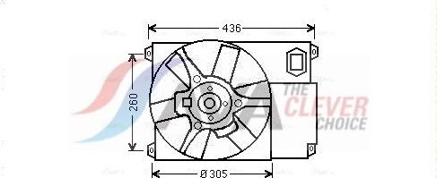 Вентилятор радиатора двигателя AVA (полимерный материал). Артикул CN7541