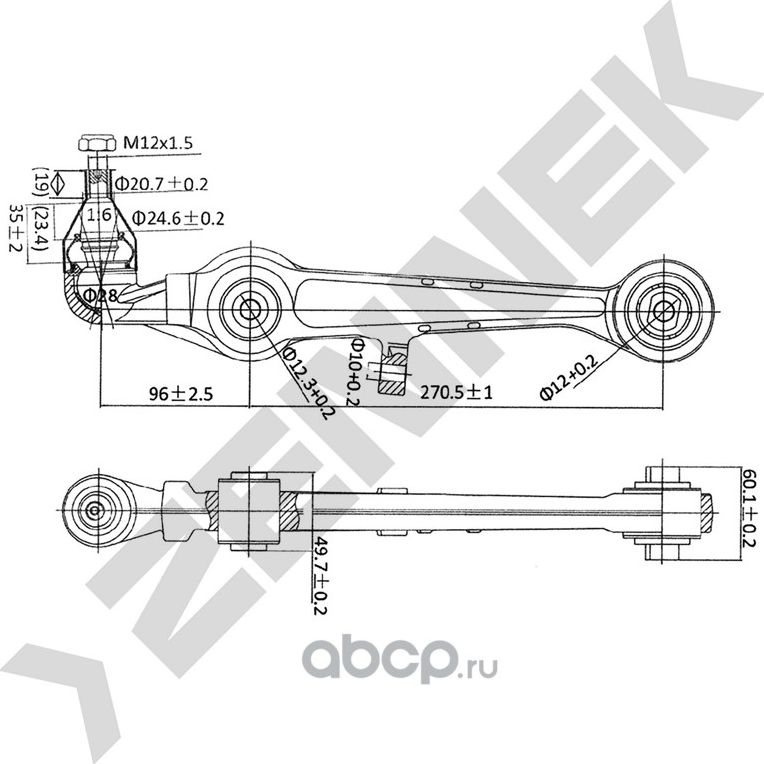 РЫЧАГ ПЕРЕДНИЙ НИЖНИЙ ЛЕВЫЙ/ПРАВЫЙ AUDI А4-A8 95 (Zennek). Артикул DCA0026