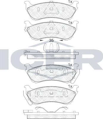 Тормозные колодки Icer. Артикул 181277