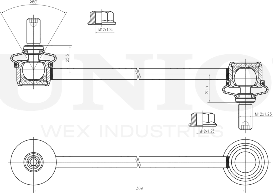 Тяга/стойка стабилизатора (Unio). Артикул SSP-50077