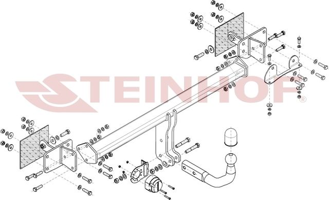 Фаркоп Steinhof для Mercedes-Benz E-Класс C238 купе (только AMG)/A238 кабриолет (только AMG) 2016-2026. Артикул M-173
